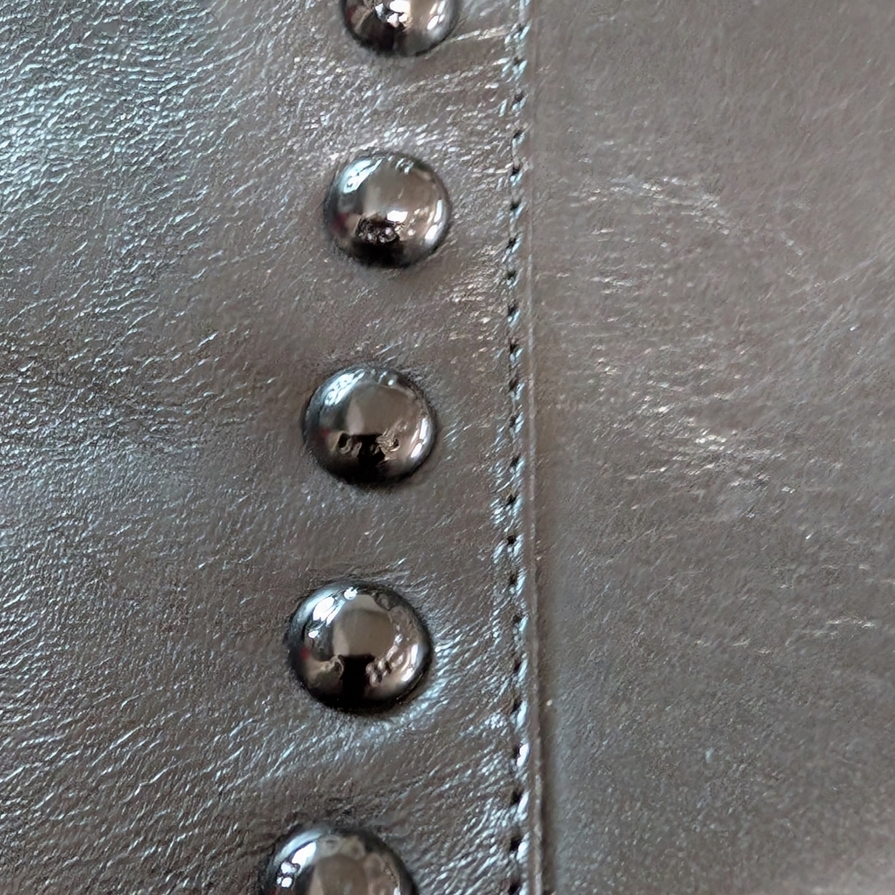 COACH Women's Hickory Black Leather Ankle Booties Size 7.5B | Designer Studded - Picture 11 of 13